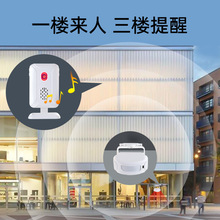 店铺欢迎光临门铃充电版远距离红外感应门铃超市门店分体式迎宾器