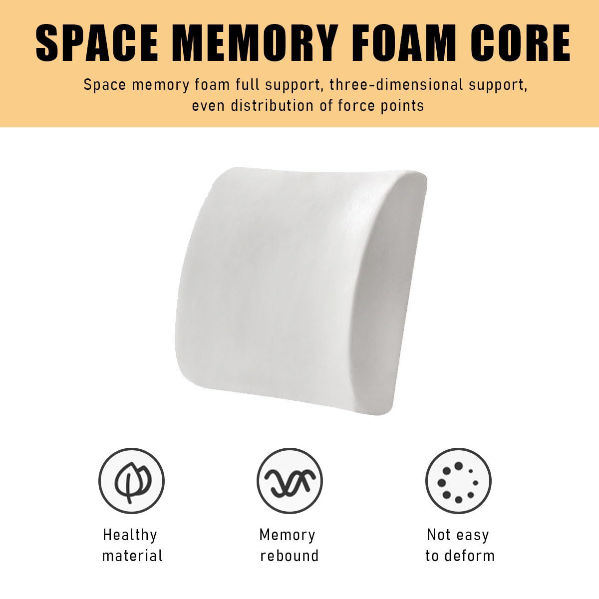 Cross-Border Amazon Memory Foam Lumbar Support Cushion for Office Long Sitting, Slow Rebound Car Lumbar Pillow Wholesale