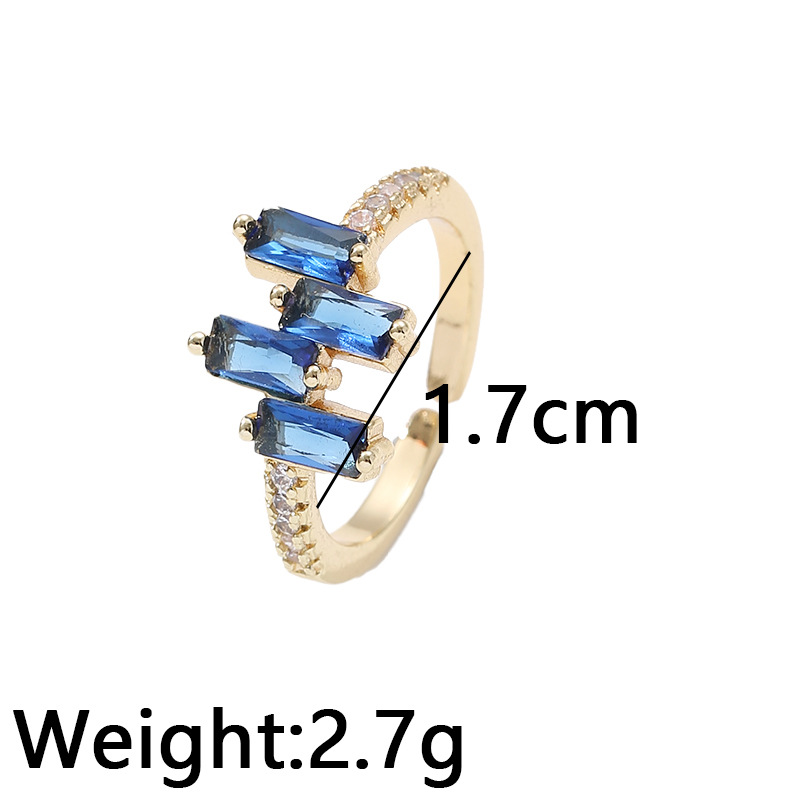 5g Weight Zircon Inlay Material Open Ring Classification Adjustable Ring Size 1 Piece Quantity Daily Occasion Copper Material Geometric Pattern Women'S Gender Plating Design Fashion Style Fashion Geometric Copper Plating Zircon Open Ring 1 Piece 无