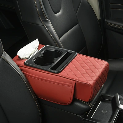 Z4P Car Armrest Box Pad Armrest box pad - wine-red