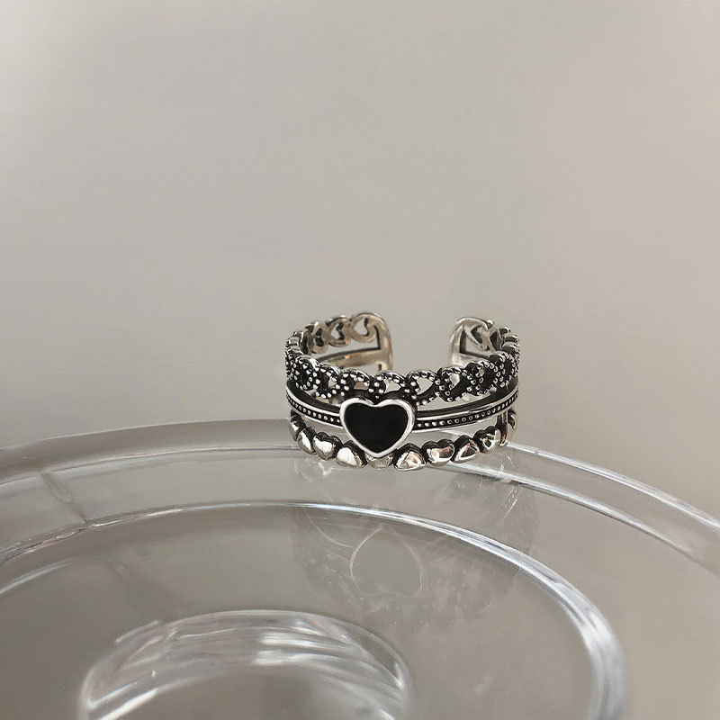 Open Love Heart Ring Female SpecialInterest Design Affordable Luxury Fashion Refined Personalized Retro HighGrade Temperament Fashionpicture2