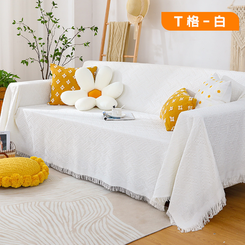 Sofá toalla Nordic simple cubierta del sofá color sólido antideslizante cubierta del sofá tela Internet celebridad ocio manta excursión manta de picnic