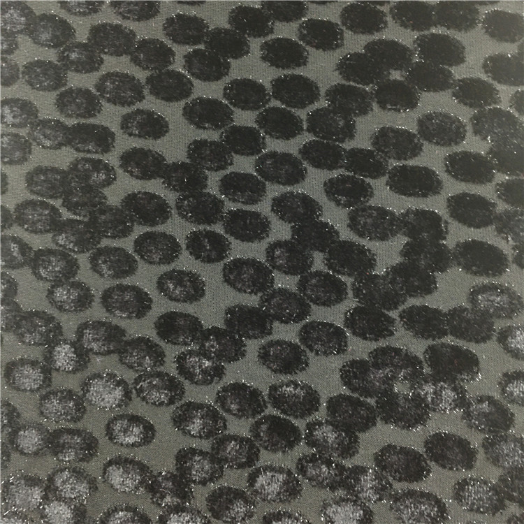 厂家供应普通亮丝提花烂花植绒圆点针织提花女装