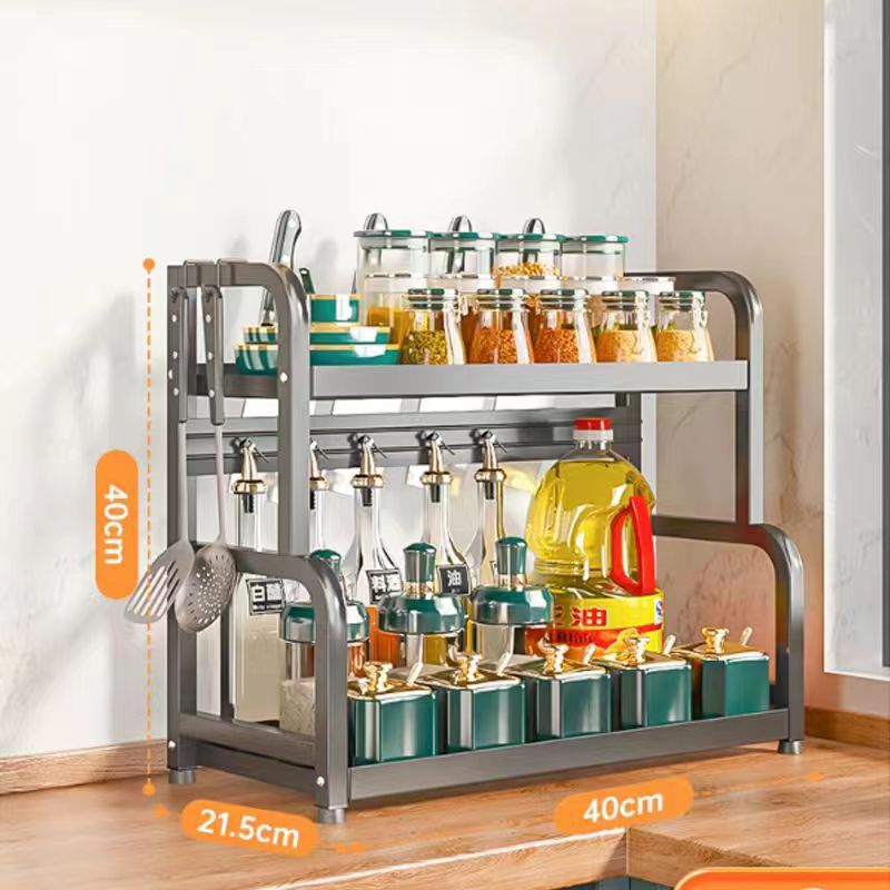 Ash-double-layer length 40 to send 4 hook chopping board holder knife holder