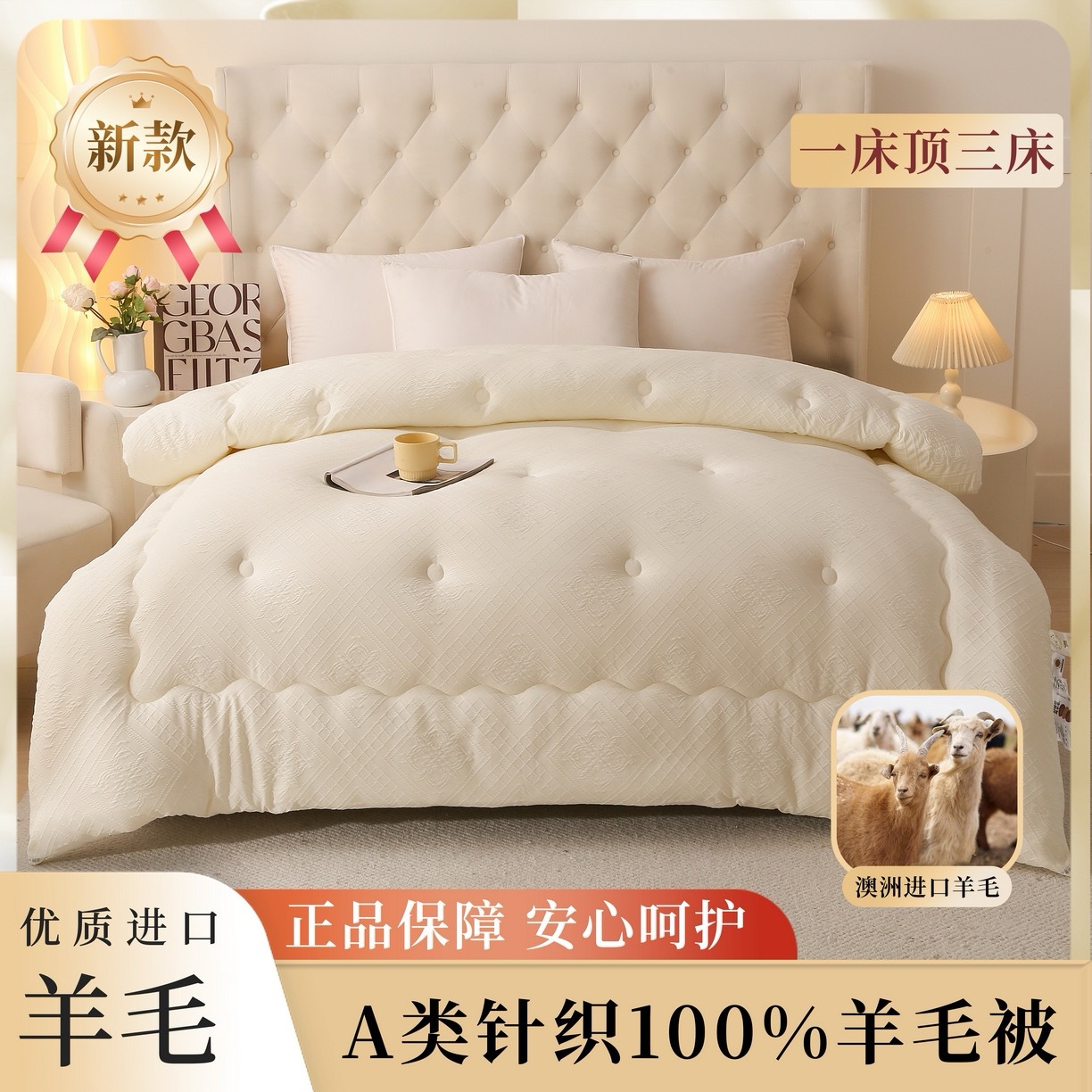 2026 New Model A-Grade Knitted Jacquard Wool Quilt Winter Quilt Duvet Insert Double Dormitory Student Single Integrated Quilt