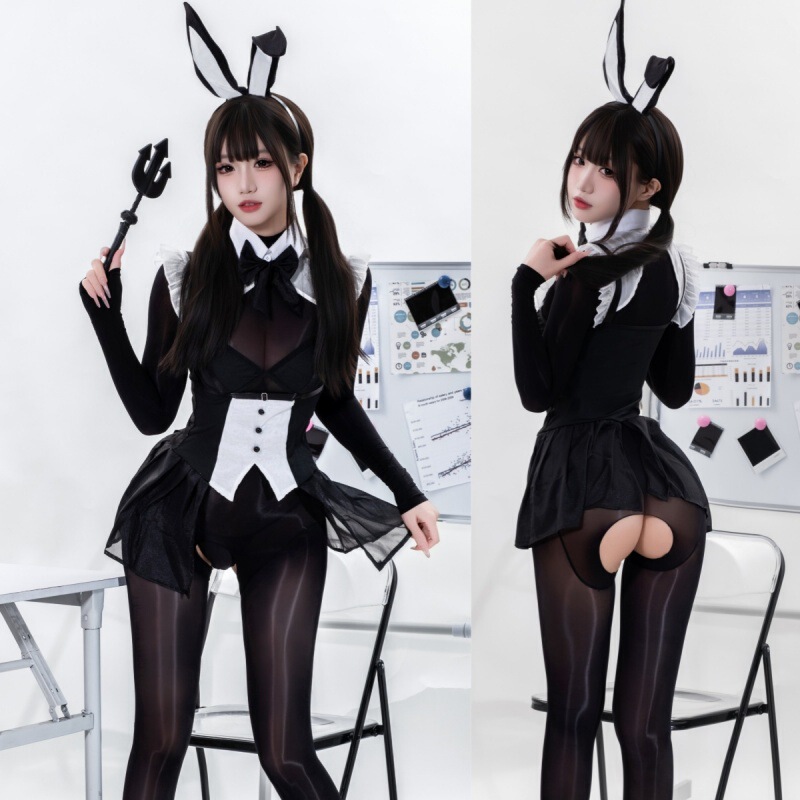Sexy Lingerie, Sexy Cos Bunny Girl Uniform, Pure Lust Temptation, Flirting, Oily, Tight-Fitting, No Need to Take Off, Qqny Sex Fun