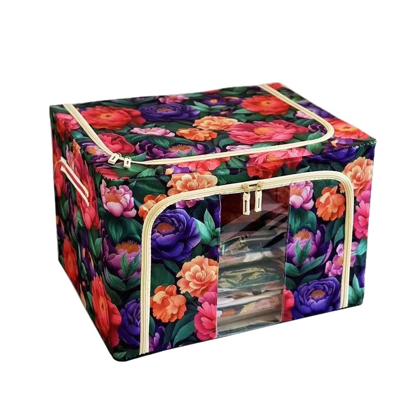 Caja de almacenamiento doméstica de gran capacidad portátil caja de almacenamiento plegable gran caja de ropa a prueba de polvo al por mayor