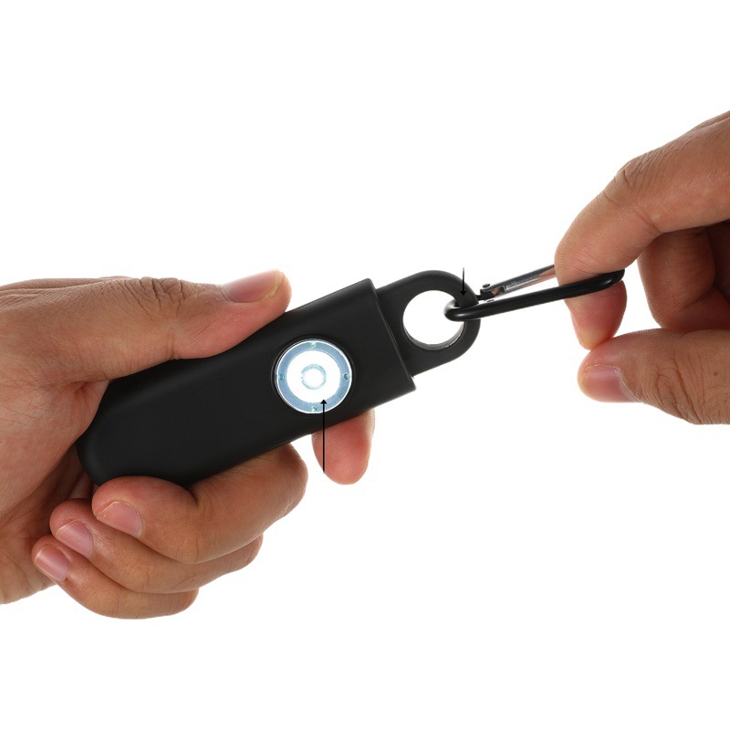 Alarma de Seguridad Personal Portátil con Luz LED y Llavero Antirrobo para Mujeres