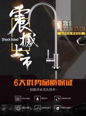 Water Purifier Three-Section Direct Drinking Water Faucet 304 Stainless Steel American Style Curved PE Tube Pure Water Machine Filter Accessory