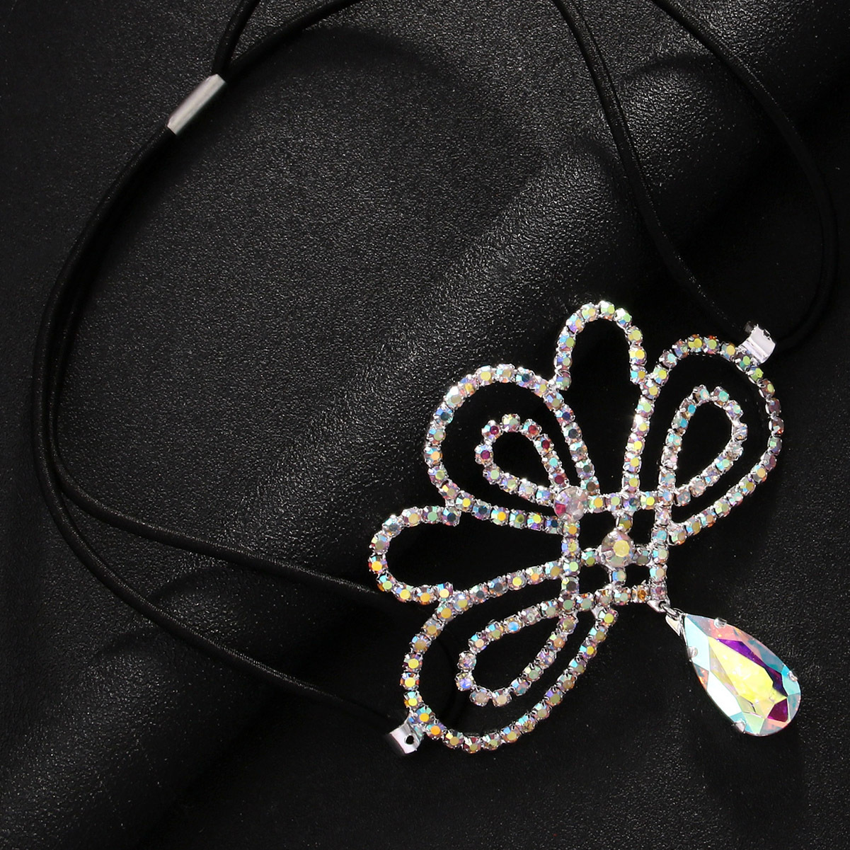 Viento exótico de color gota de agua correa de cabello exagerada diamante joyas para el cabello joyas de uso diario cadena de pelo