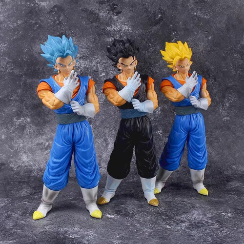High-quality Dragon Ball Super figure display, blonde Vegeta blue-haired Goku Z, domestic computer case figure model