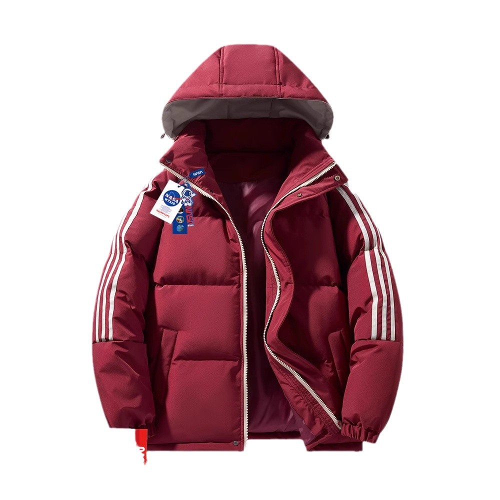 NASA 신상품 코튼 의류 가을 겨울 커플 트렌디 브랜드 루즈 캐주얼 후드 코튼 재킷 남성 다용도 두꺼운 따뜻한 재킷