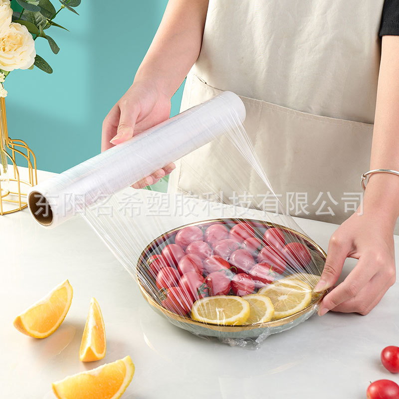 Venta al por mayor hogar desechable de plástico envoltura de alimentos cocina anti-olor universal punto de descanso PE recubrimiento de grado alimenticio