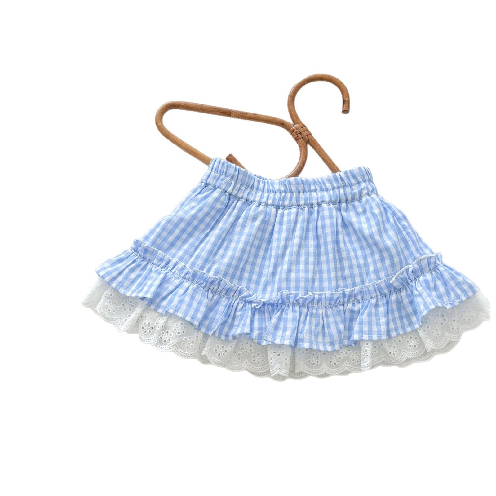 Xianning siete ropa para niños falda corta para niñas 25 verano nuevo estilo estilo occidental bebé falda de pastel a cuadros única y hermosa