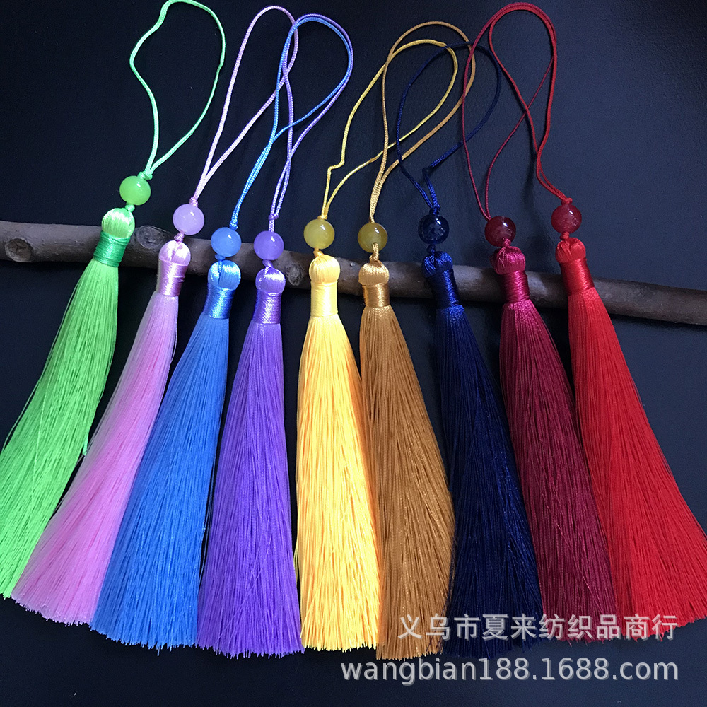 新款扇子流苏吊穗涤纶冰丝蝴蝶扇子穗手工编织古装汉服装压襟流苏