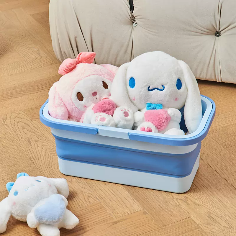 三丽鸥多用途折叠拖把桶家用便携式夹缝收纳长方形单桶手提塑料桶