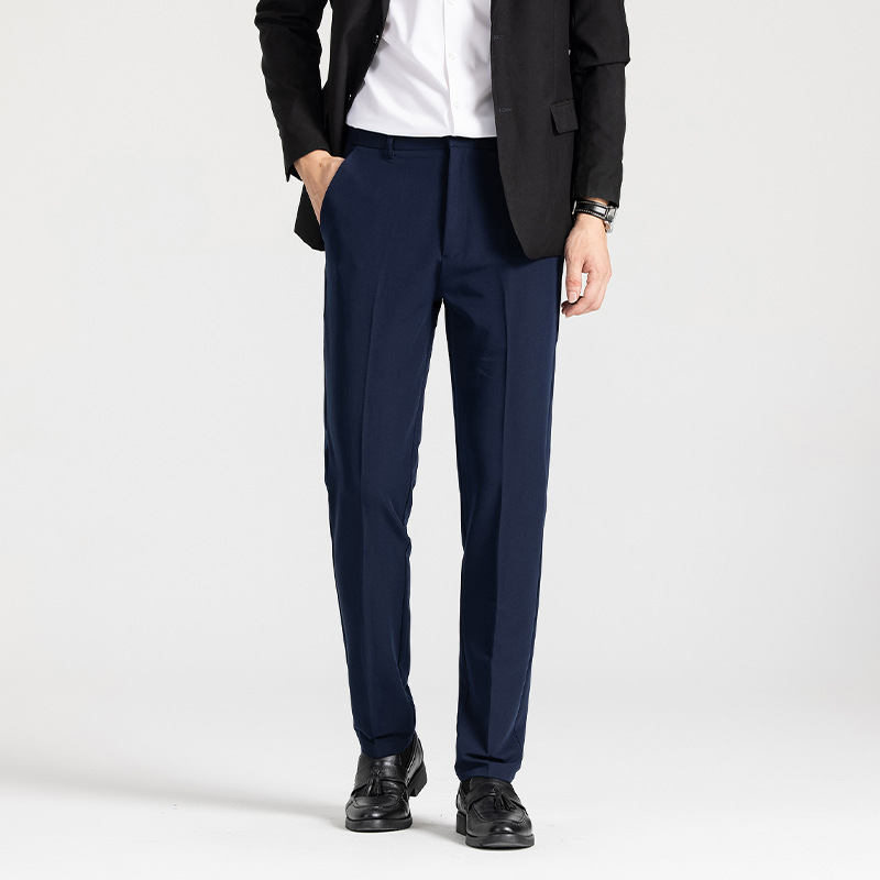 Pantalones para hombres delgados pantalones casuales de primavera y otoño pantalones rectos pantalones negros sueltos pantalones de traje para hombres