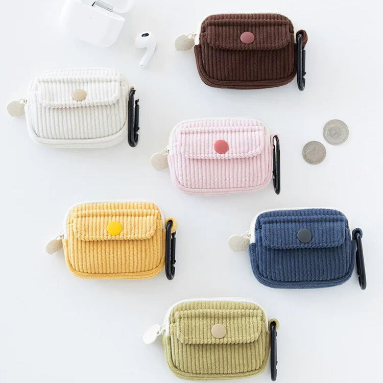 Retro Solid Color Corduroy Portable Short Zipper Coin and Card Holder Multi-Purpose Lipstick, Earphone, and Key Storage Bag Retro Solid Color Corduroy Portable Short Zipper Coin and Card Holder Multi-Purpose Lipstick, Earphone, and Key Storage Bag