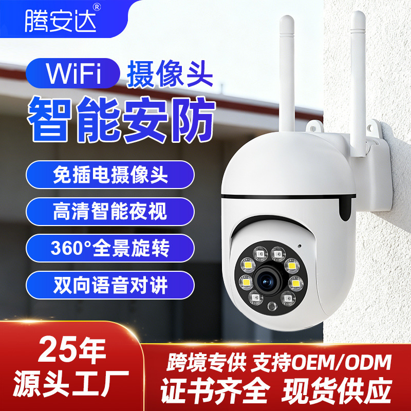 Cámara de Vigilancia Panorámica 360° ABS con Detección Humana para Interior
