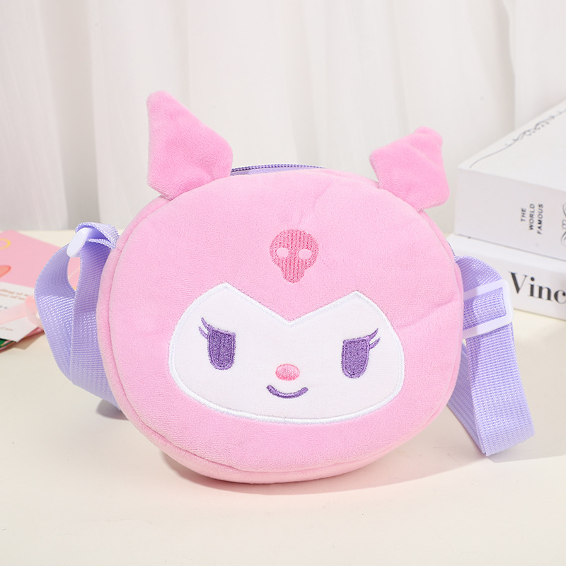 Corazón de niña caricatura bolso de hombro de peluche coreano portátil versátil bolso de cambio de auriculares de estudiantes