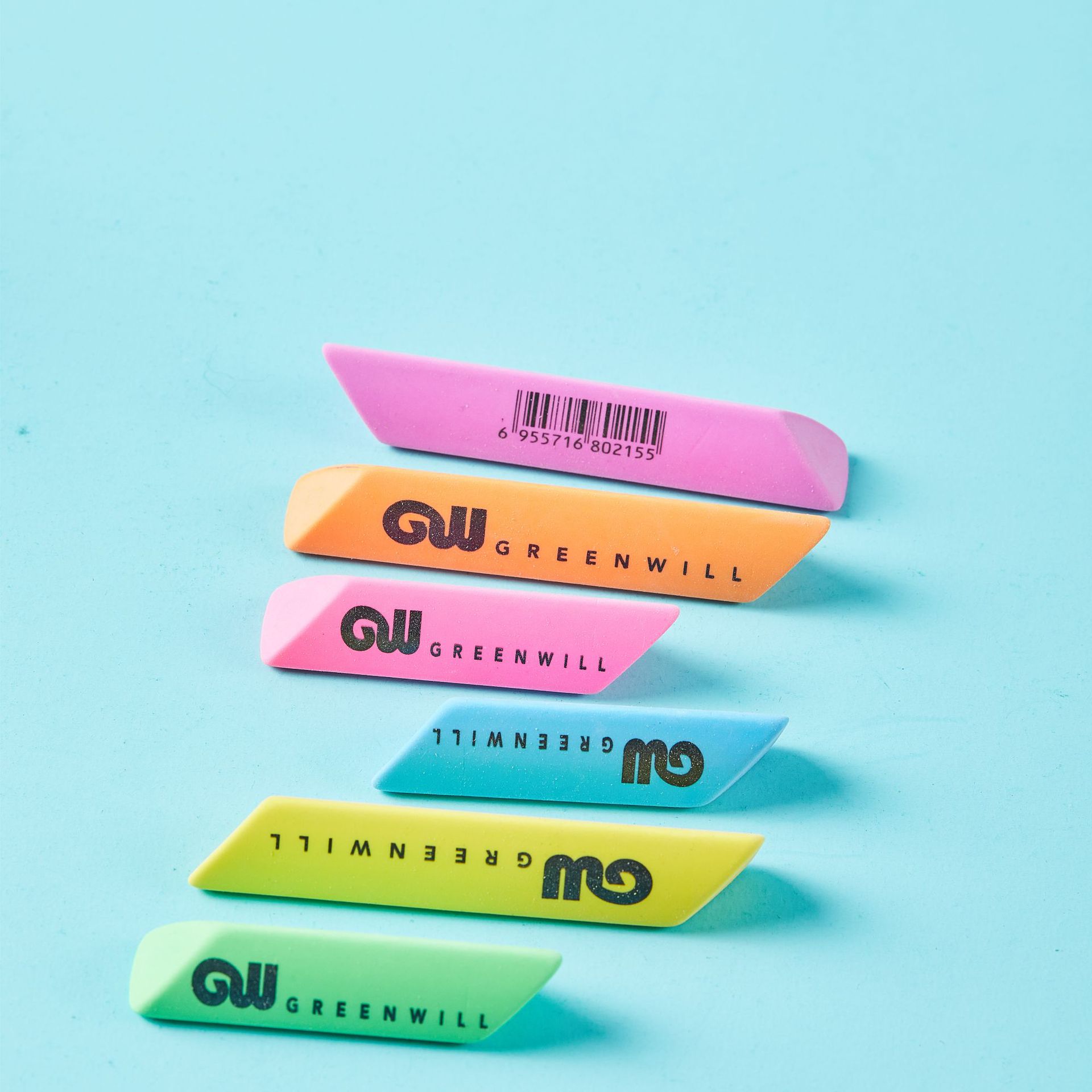 Borradores de color caramelo, productos escolares, borradores de venta al por mayor, borradores de triángulo diagonal para bocetos de arte