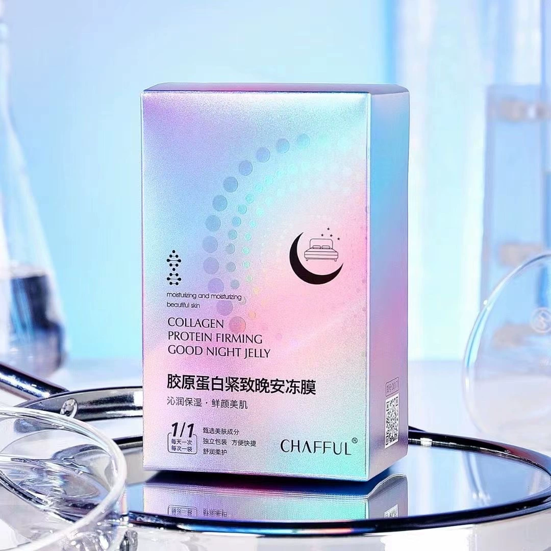 Ночная гелевая маска для лица (CHAFFUL) с collagen упругость и увлажнение, лёгкая подгонка 4 мл саше