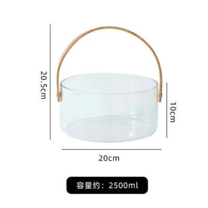 Cesta de fruta de lujo ligero plato de fruta de vidrio portátil sala de estar ensalada de dulces tazón plato de merienda hogar neto cubo de vino de fruta roja