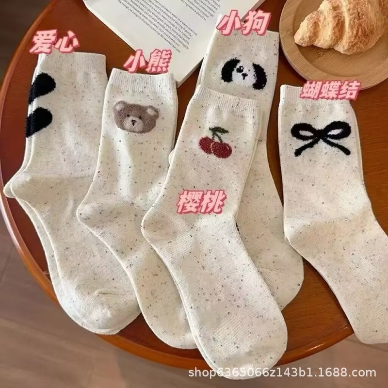 24新款搞怪卡通搞怪表情女ins潮秋冬趣味点子纱百搭网红学生袜子|undefined