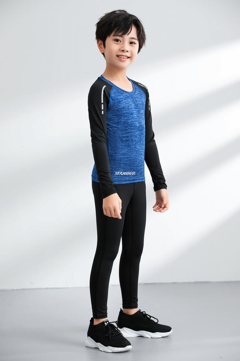 Niños y adultos trajes de entrenamiento, ropa de entrenamiento, ropa de entrenamiento de manga larga, ropa de acondicionamiento físico, ropa de secado rápido, compra al por mayor, impresión MJ857