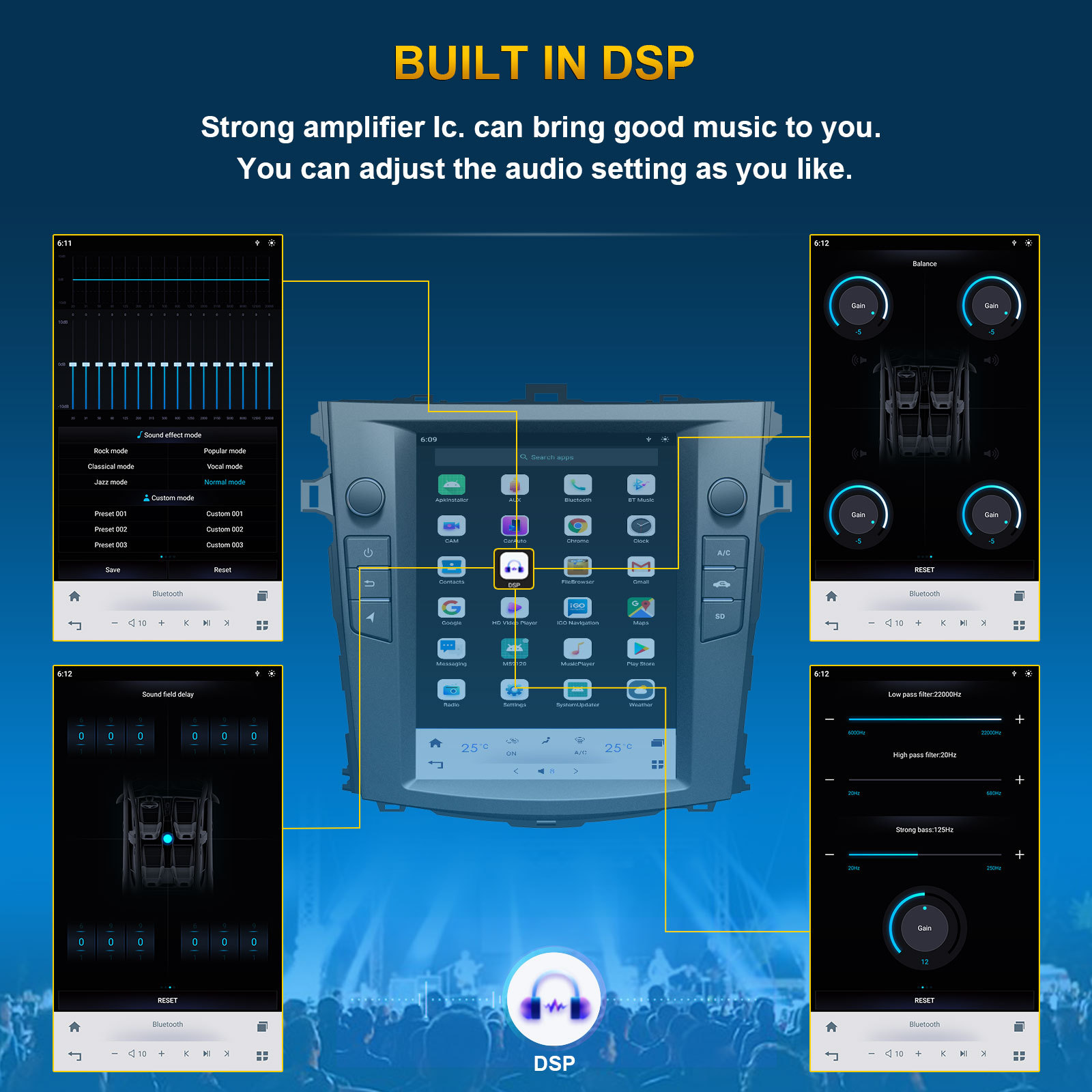 Toyota Corolla 2007-2012 Vertical Screen 10.4 inch Android Navigation