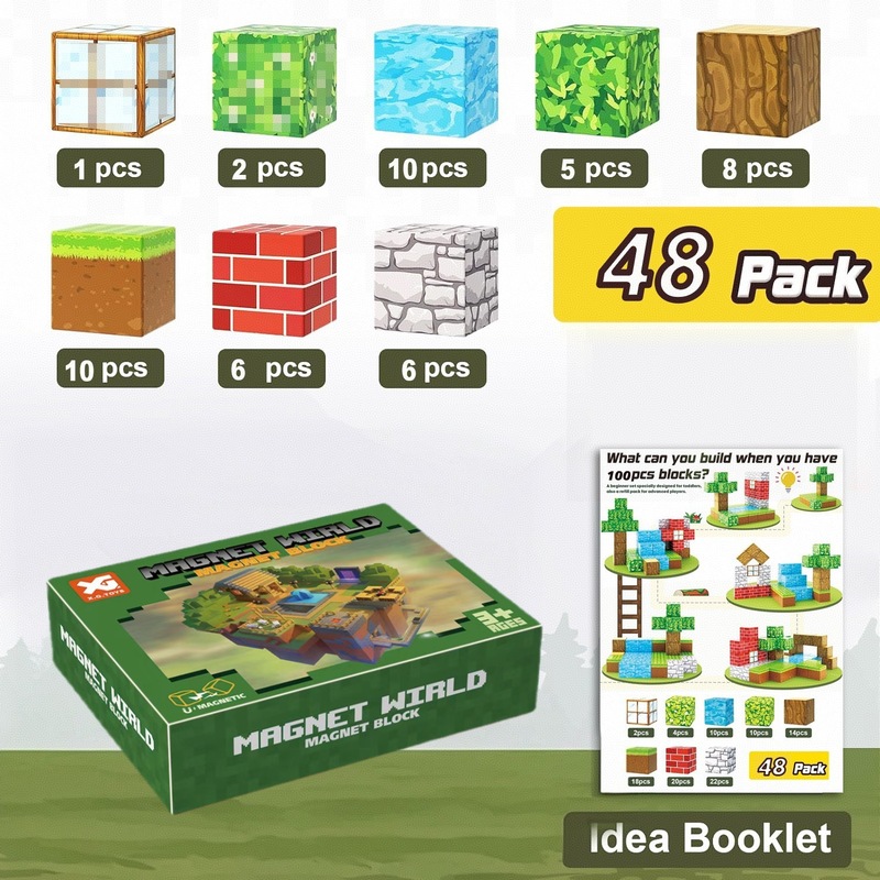 クロスボーダー Amazon Minecraft 磁気ブロック原始森林シリーズビルディングブロックセットクリエイティブ組み立ておもちゃ|undefined