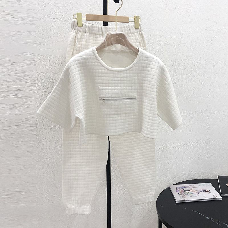 Special offer! Sports suit Women's Spring and Autumn Wear Lazy Style Casual Korean Style Western Style Slimming Half Sleeve Hooded Trendy suit