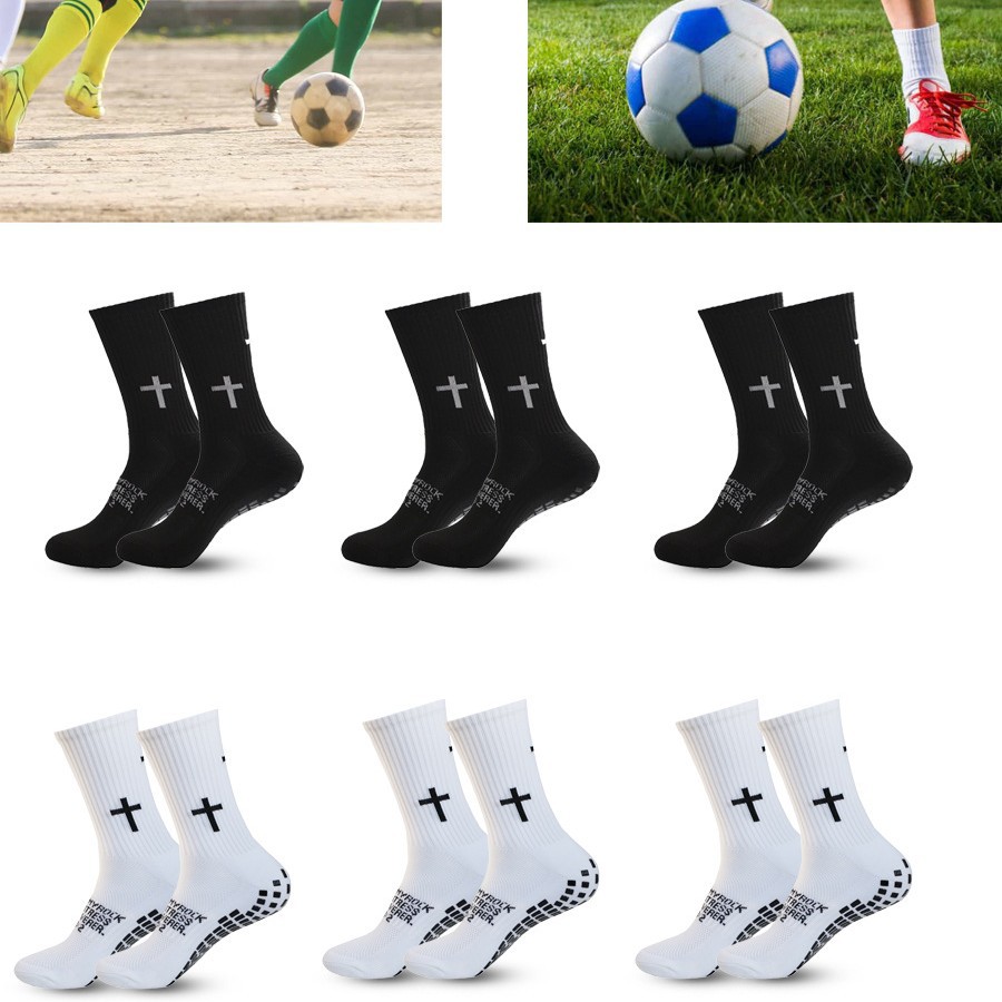 Cross Football Socks Professional Training Game Thickened Towel Bottom Mid-Tube Glue Anti-Slip Men's and Women's Sports Socks