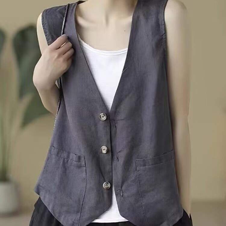 Stylish and Versatile Women's Casual Thin Vest, New Summer Top for Outdoor Wear, Fashion Short Vests for Women