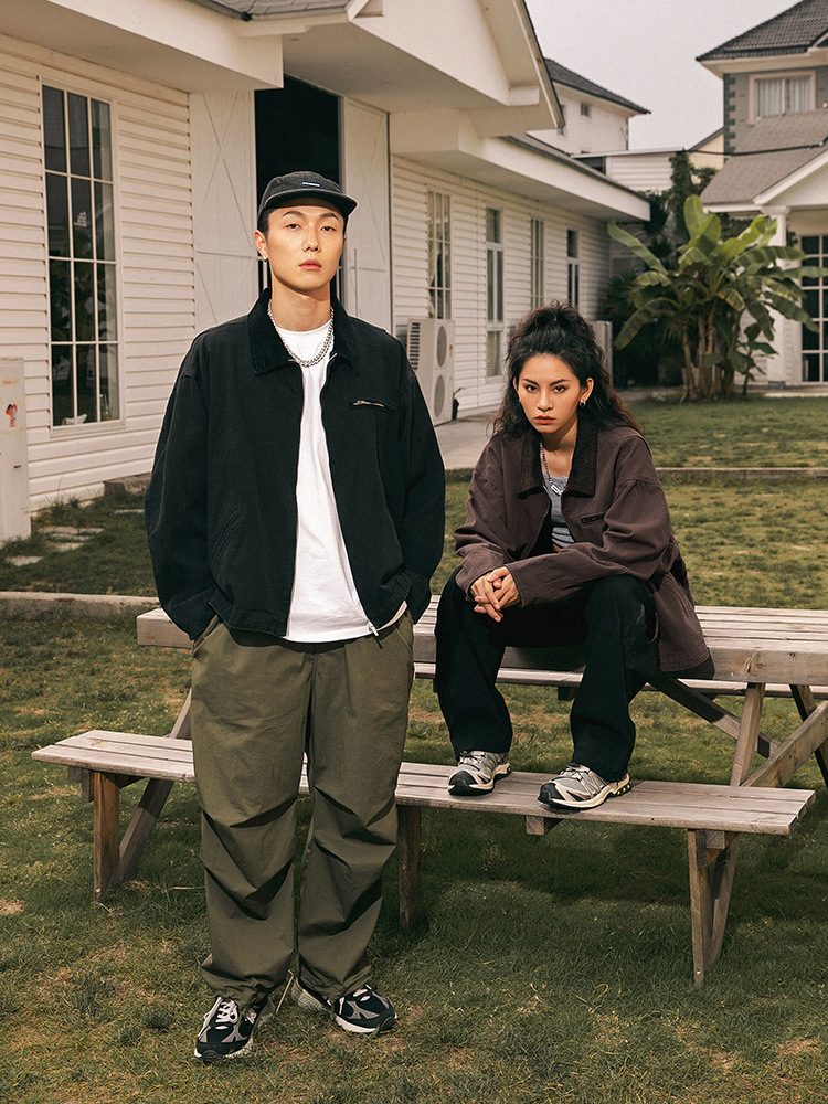 Camión americano chaqueta de Detroit para hombres y mujeres con el mismo estilo primavera nueva chaqueta de moda de pana de lavado anticuada retro