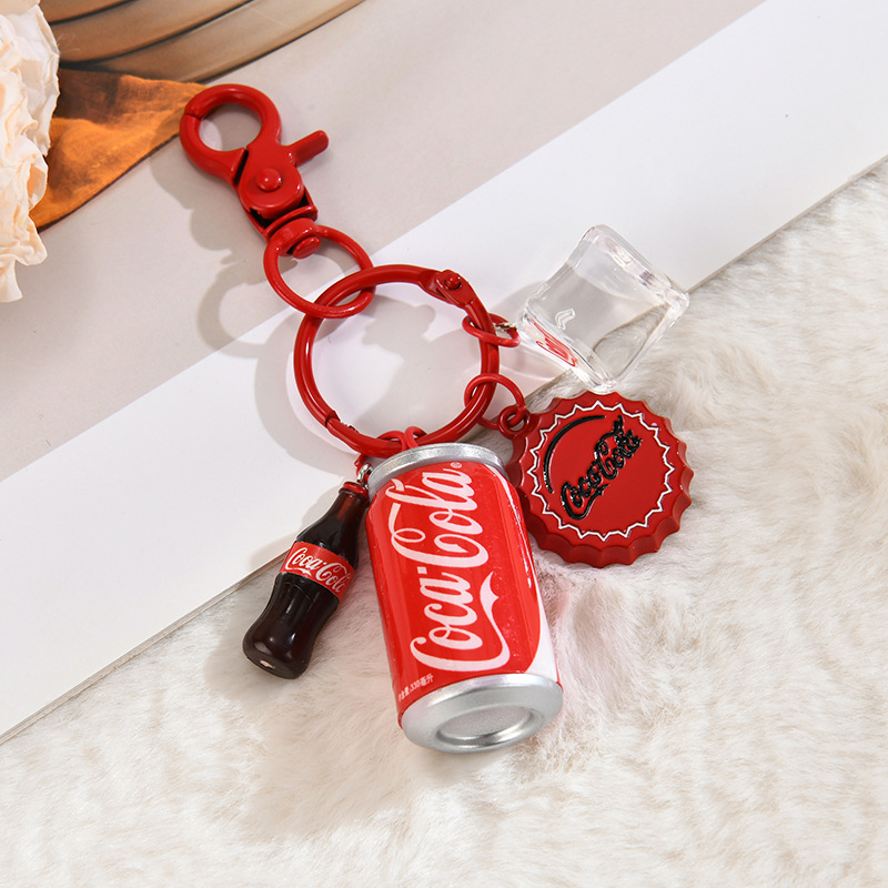 Creative Ins-Style Cola Bottle Car Keychain Pendant, Fashionable Trendy Couple Bag Accessory, Personalized Ice Cube Charm Creative Ins-Style Cola Bottle Car Keychain Pendant, Fashionable Trendy Couple Bag Accessory, Personalized Ice Cube Charm