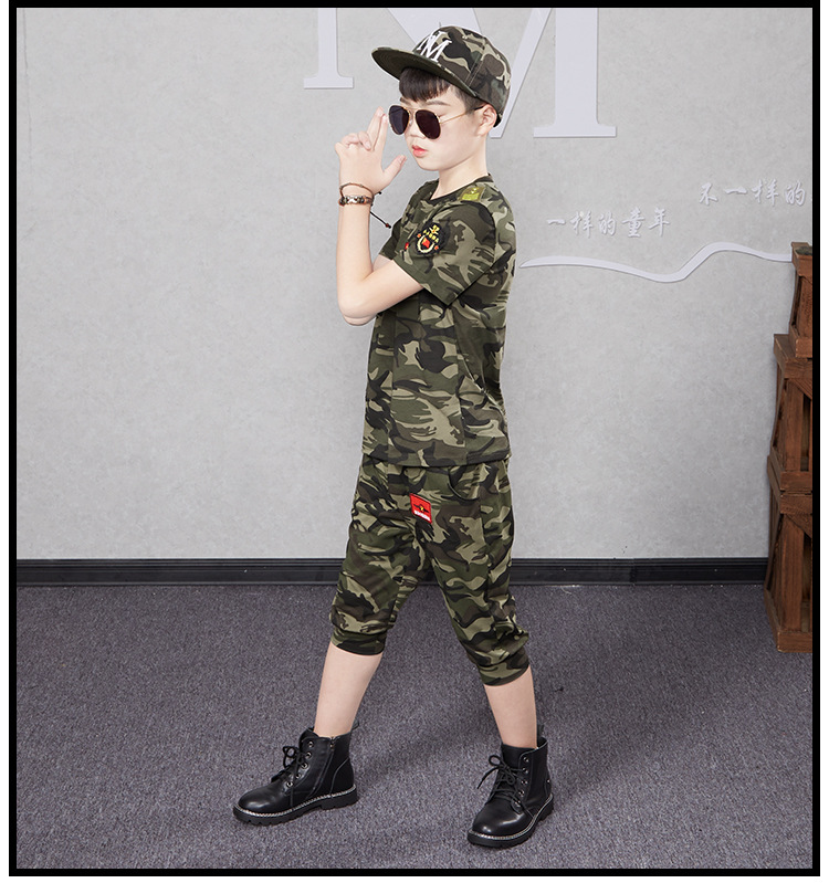 Set di abbigliamento mimetico per il campo estivo per bambini delle forze armate 2023 Nuovi ragazzi e bambini Addestramento speciale militare_voghion.com