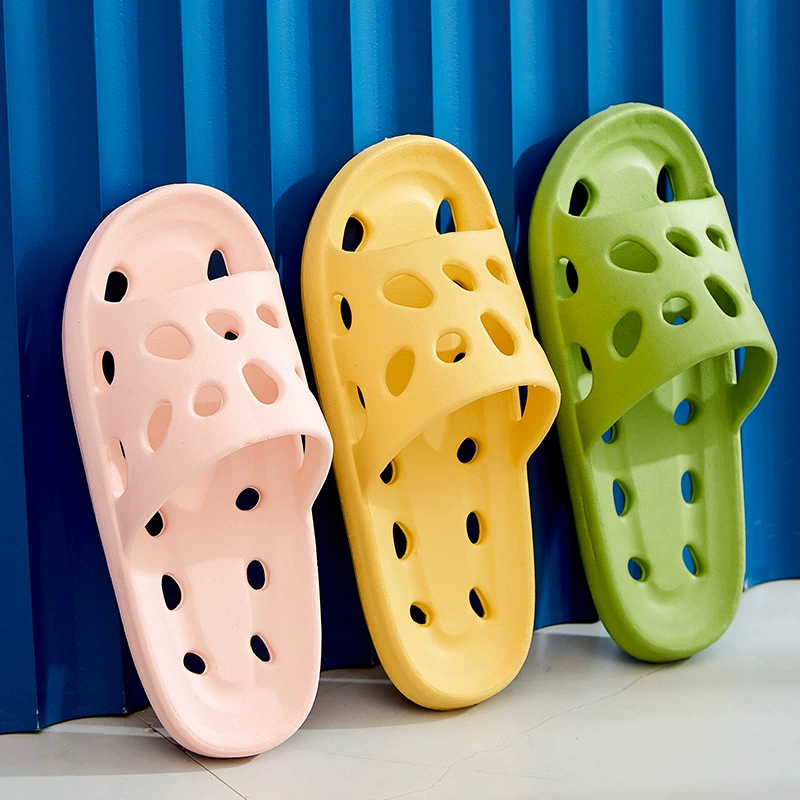 Домашние новые протечки в ванной, женские летние Нескользящие домашние сандалии для ванны с полыми отверстиями, мужские домашние