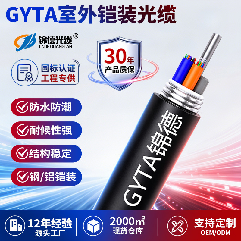 Telecom-Grade Gyta Armored Optical Cable Communication Engineering National Standard Fiber Optic Cable Gyta Twisted Armored Outdoor Optical Cable Telecom-Grade Gyta Armored Optical Cable Communication Engineering National Standard Fiber Optic Cable Gyta Twisted Armored Outdoor Optical Cable