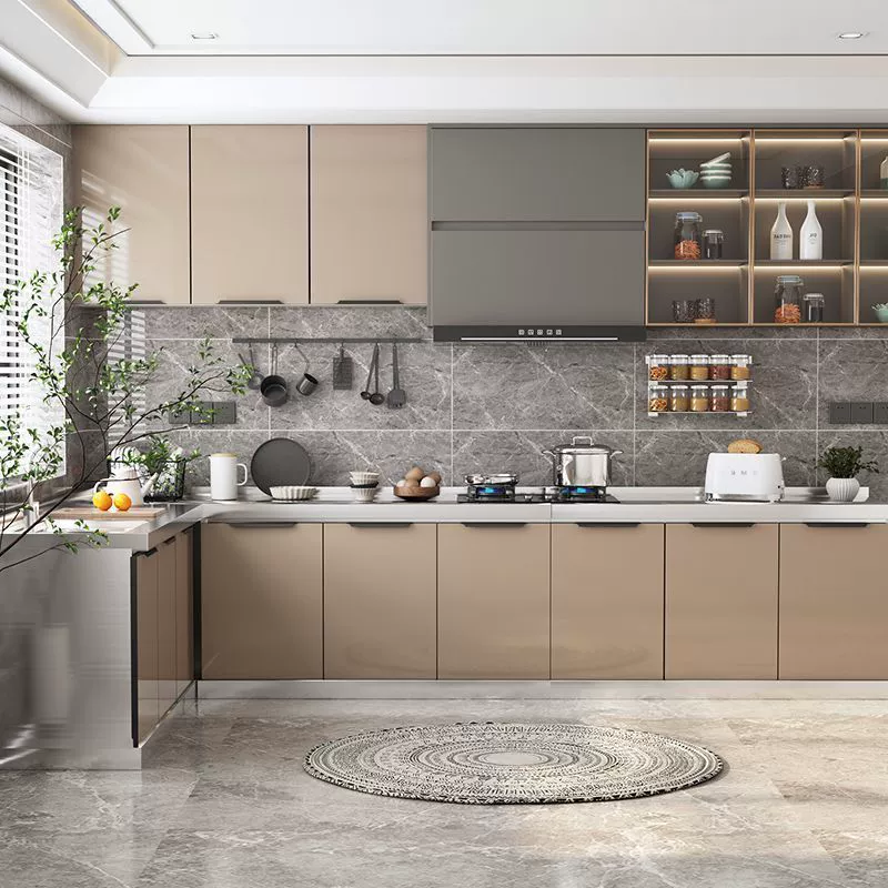 Кухонный шкаф из нержавеющей стали, комбинированный шкаф, бытовая плита, встроенный шкаф для раковины, шкаф для хранения в сельской местности, завод по производству водяных шкафов