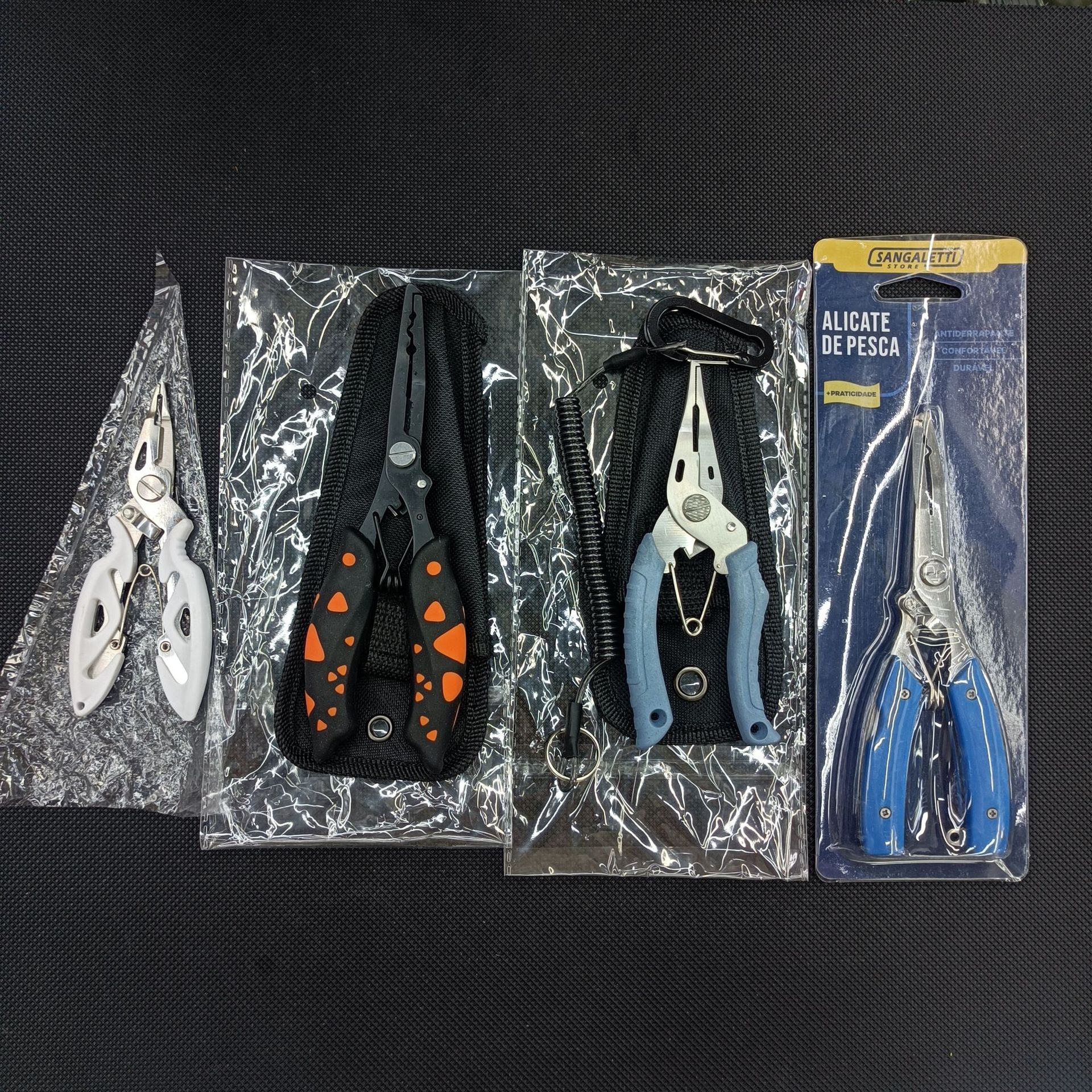 New multifunctional lure pliers with fish gripper, integrated fishing scissors, needle-nose pliers, line cutter, hook remover, long-nose lure pliers