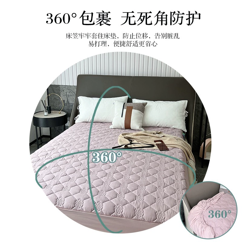 Antibacterial cotton sheet, quilted bedspread, dust cover, mattress, protective cover, increased thickness