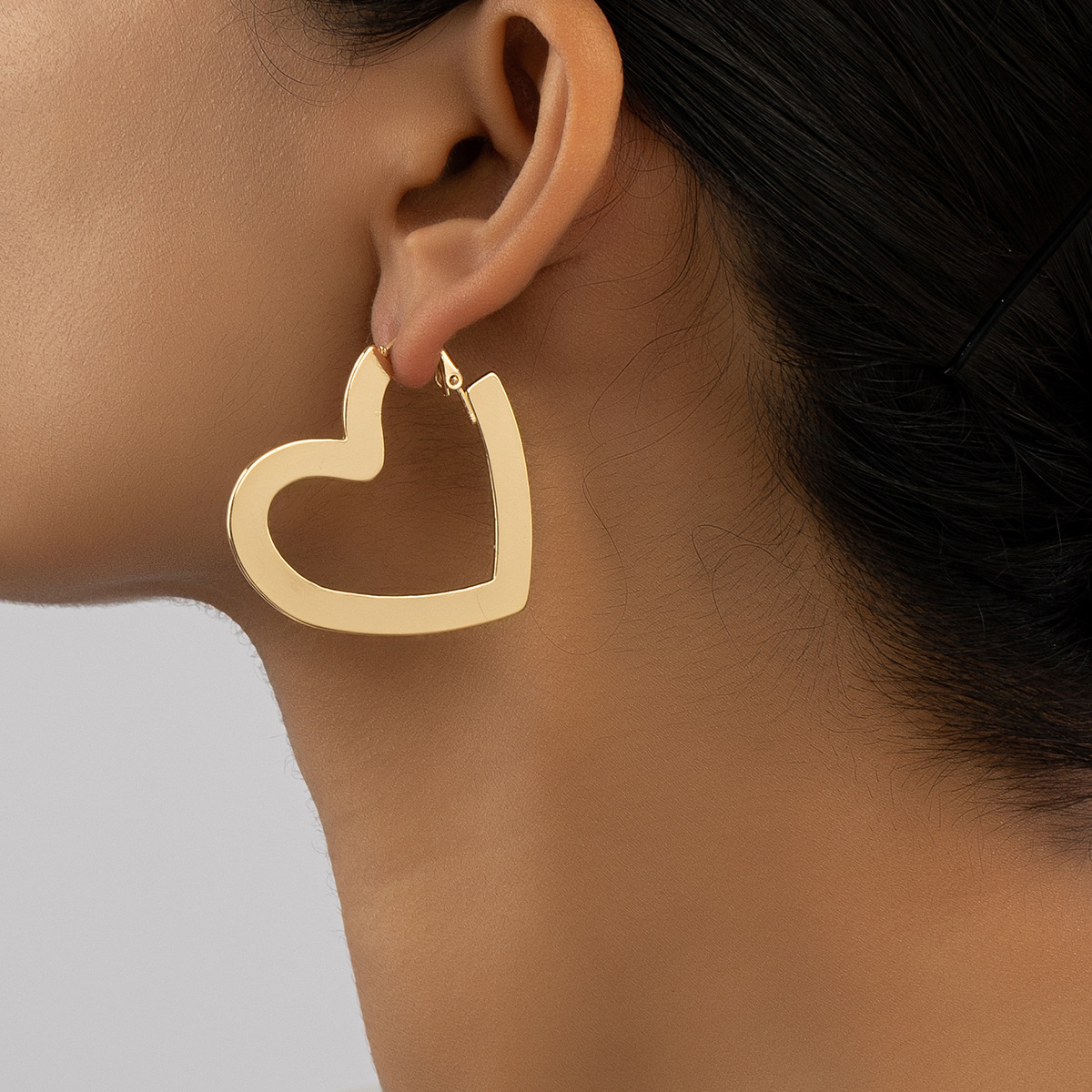 1 Pair Fashion Heart Shape Alloy Plating Womenu0027S Earrings