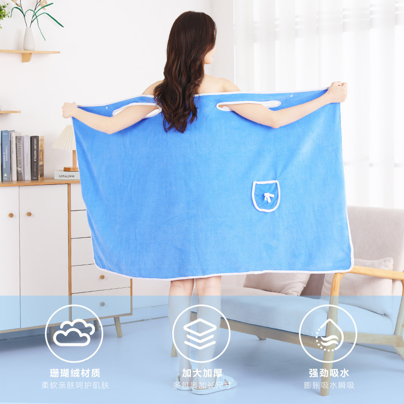 Popular Coral Fleece, Soft and Skin-Friendly, Can Be Worn as a Strap Dress, Versatile Bath Towel, Bathrobe, Beach Towel, Manufacturer Labeling and Dropshipping Popular Coral Fleece, Soft and Skin-Friendly, Can Be Worn as a Strap Dress, Versatile Bath Towel, Bathrobe, Beach Towel, Manufacturer Labeling and Dropshipping