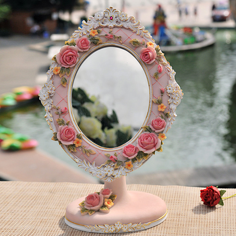 Light Luxury and High-End Ins-Style Bedroom Tabletop Mirror, Adjustable Student Vanity Mirror, Gift for Weddings and Friends