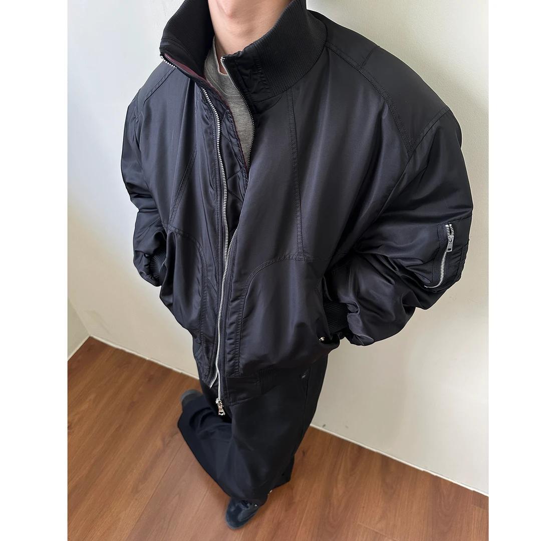 MADEEXTREME Bomber Silhouette Loose Short Pilot Cotton Jacket Padded Winter Thermal Jacket_voghion.com