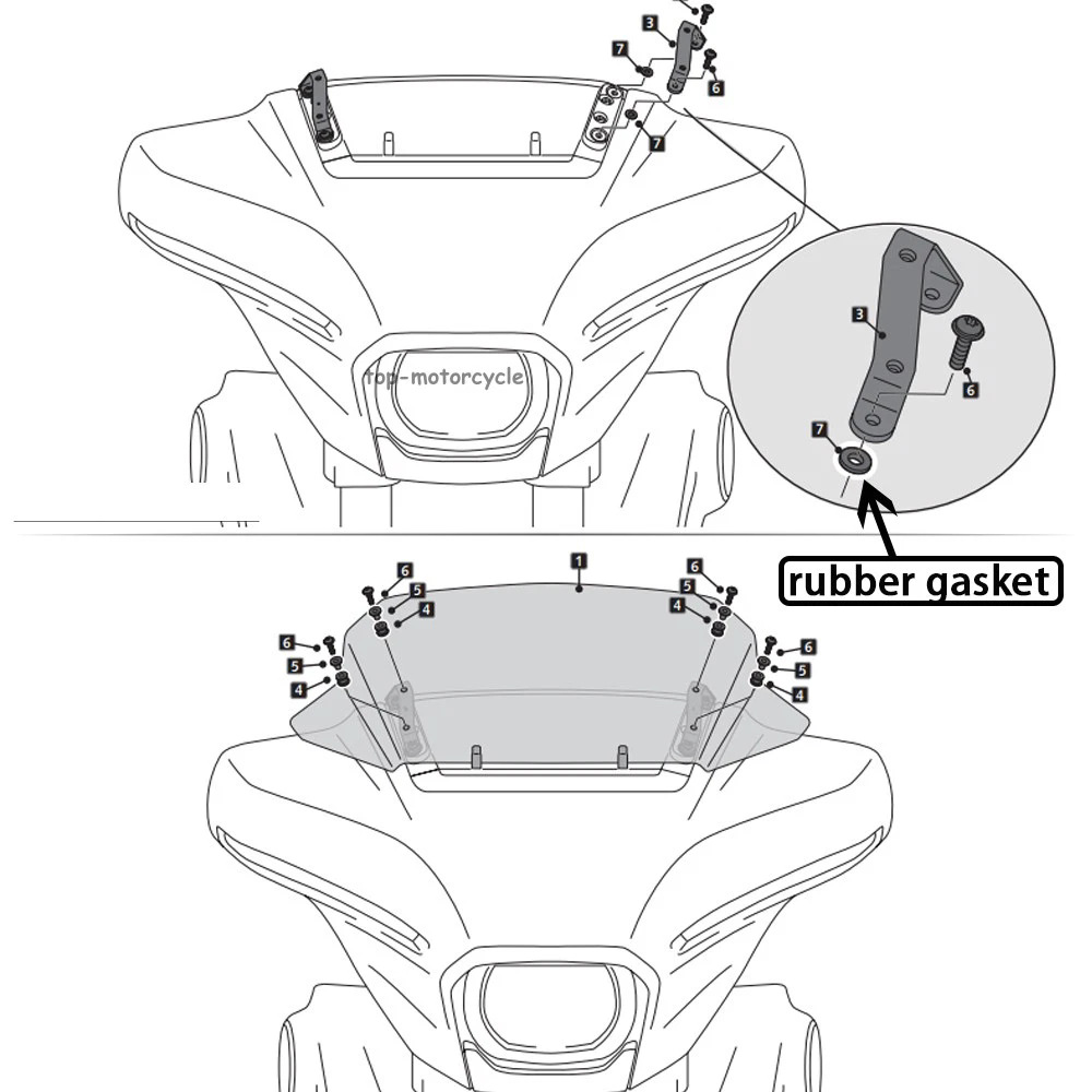 Suitable for Harley Cvo Street Glide 12inch Front Windshield Windshield