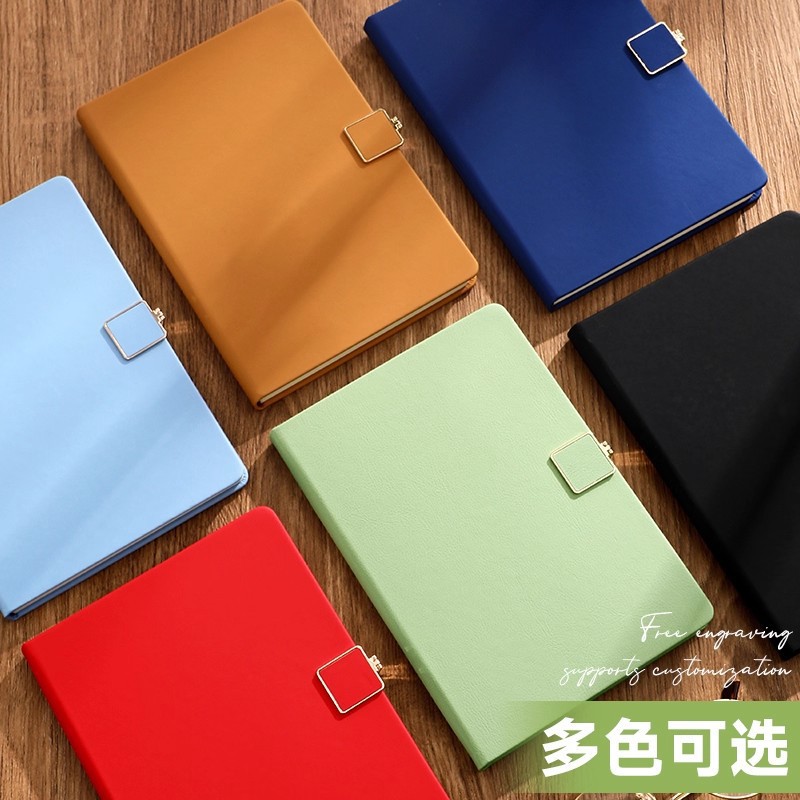 Cuaderno de portátil a5 puede imprimir logotipo DZ engrosado hebilla de escritorio de negocios grabación simple y exquisita superficie de cuero