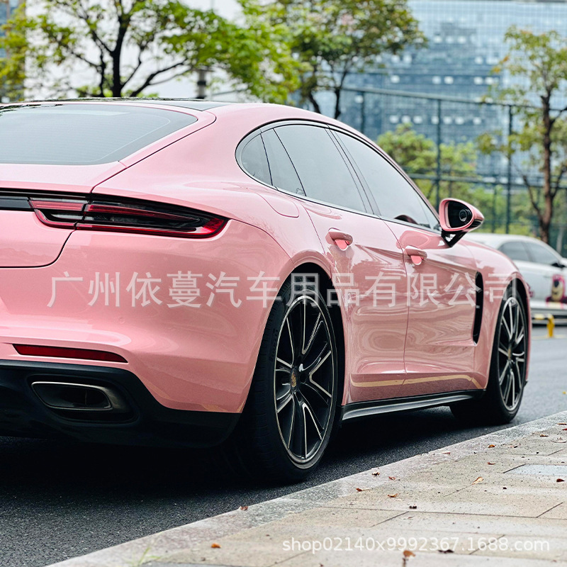 Factory Direct Sales Car Color Change Film Self-Adhesive Pet Ultra-Bright Crystal Blush Pink Motorcycle Modification Full Body Wrap Film