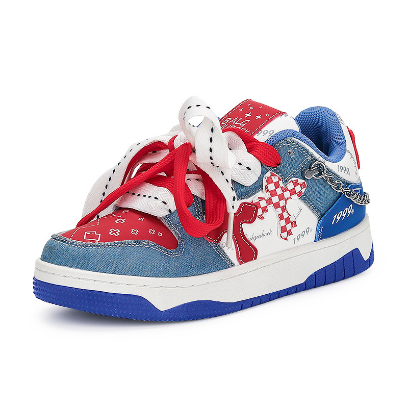 Μόδα Cloud Παπούτσια Γυναικεία Άνοιξη Νέο Χοντρό κάτω Στρογγυλό Κεφάλι Σχέδιο εσοχής Μικρό αρωματικό καμβά παπούτσι Casual Board Γυναικεία παπούτσια_voghion.com